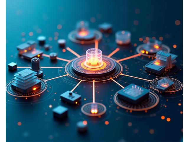 Diagrama de arquitetura de IA mostrando sensores IoT, processamento edge, e análise de dados em nuvem, com setas indicando fluxo de informação.