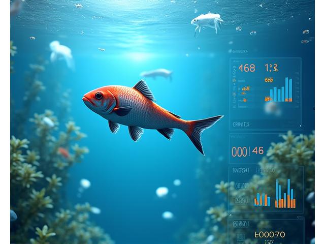 Interface de monitoramento em tempo real de alimentação de peixes por IA, mostrando curvas de crescimento otimizadas e dados de consumo de ração.